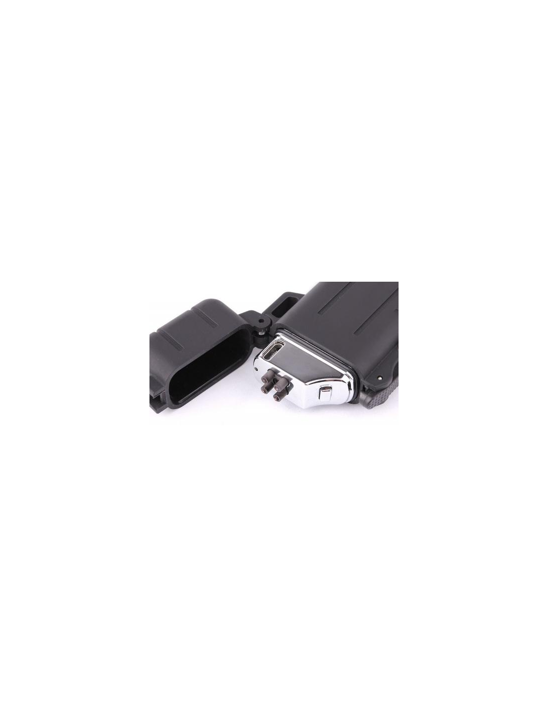Portasigarette Con Accendino Elettronico Integrato - Antivento Senza Fiamma, Ricaricabile USB, Per 20 Sigarette, Nero