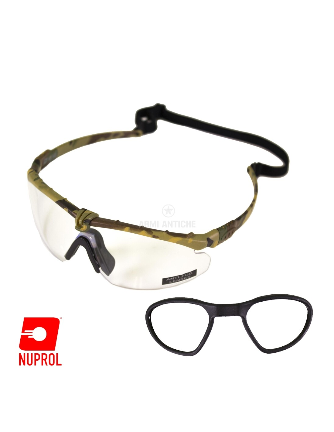 OCCHIALI TATTICI (MULTICAMO / WHITE LENS) - NUPROL