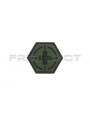 PATCH_CROCE_NERA_SU_SFONDO_VERDE_3D_PVC_ESAGONALE_.png