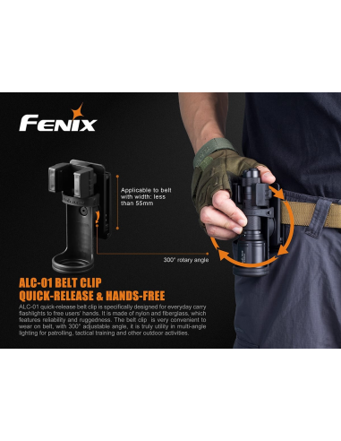 AILOVA - Supporto per torcia elettrica tattico Molle LED con clip girevole a 360°, per campeggio, escursionismo