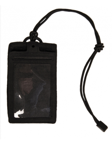 MILTEC - TASCA PORTA BADGE - ID POUCH (SIA DA COLLO SIA DA ATTACCO VELCRO)  NERA